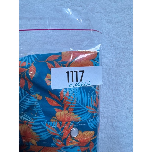 Whataburger Mens Floral Tropical Pearl Snap Shirt Blue size Large Short Sleeve - Picture 16 of 16